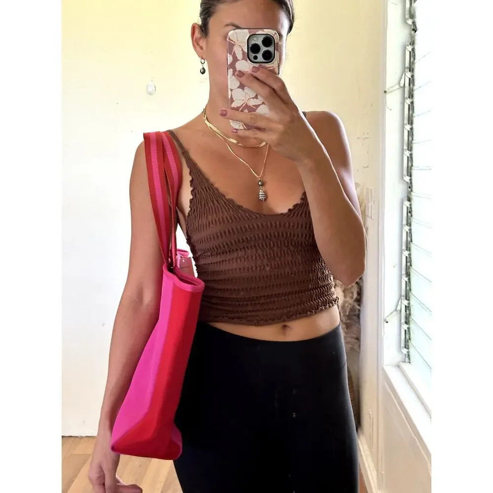 Summersalt Neoprene Tote Pink Red